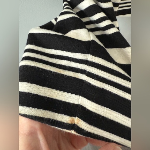 Loft Blazer Button Down Top Striped Black White Size M Soft Comfy Fancy - Picture 8 of 9